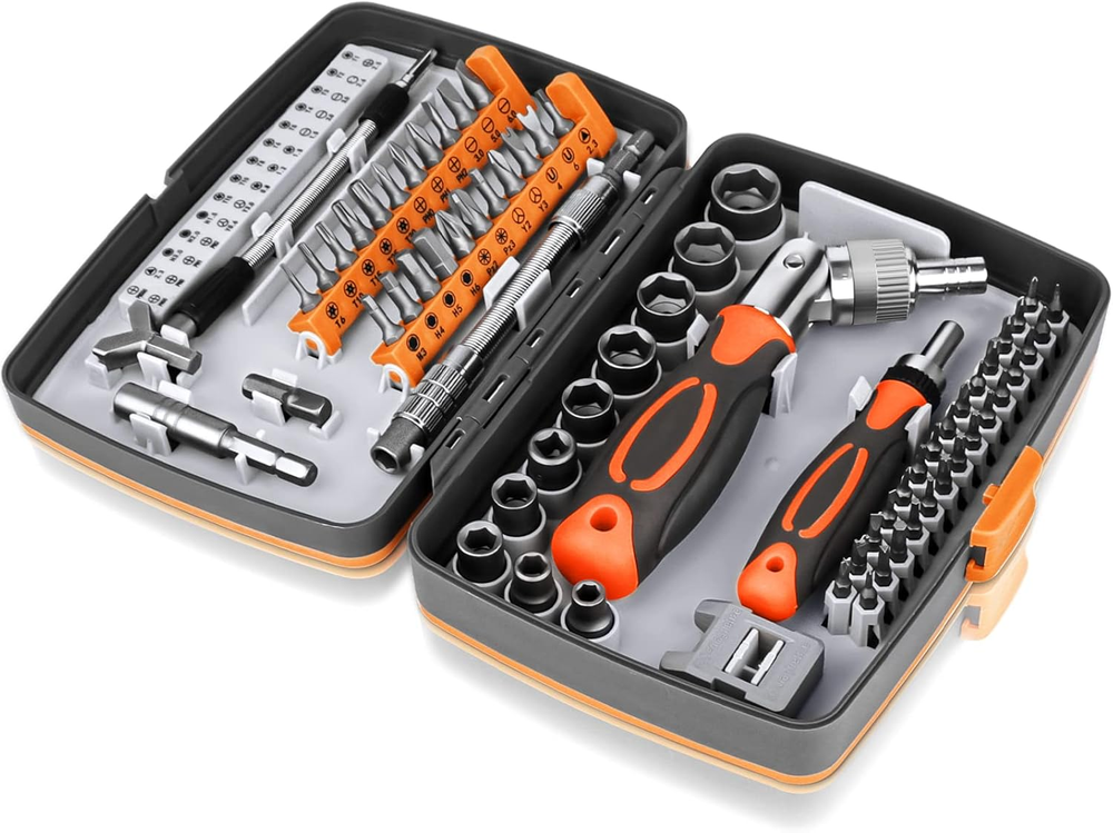 Ratcheting Screwdriver Set 68 in 1 Socket Set & Magnetic Screwdriver Bit Set wit