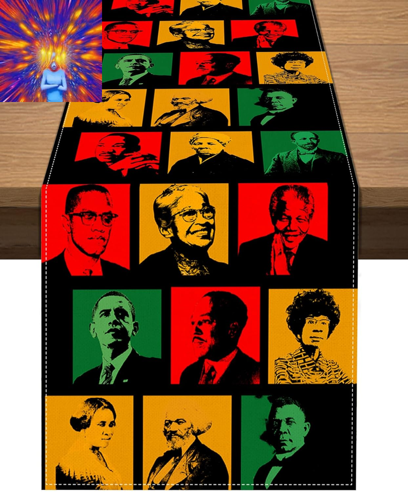 Black History Month Table Runner African American Black Pride Decoration School