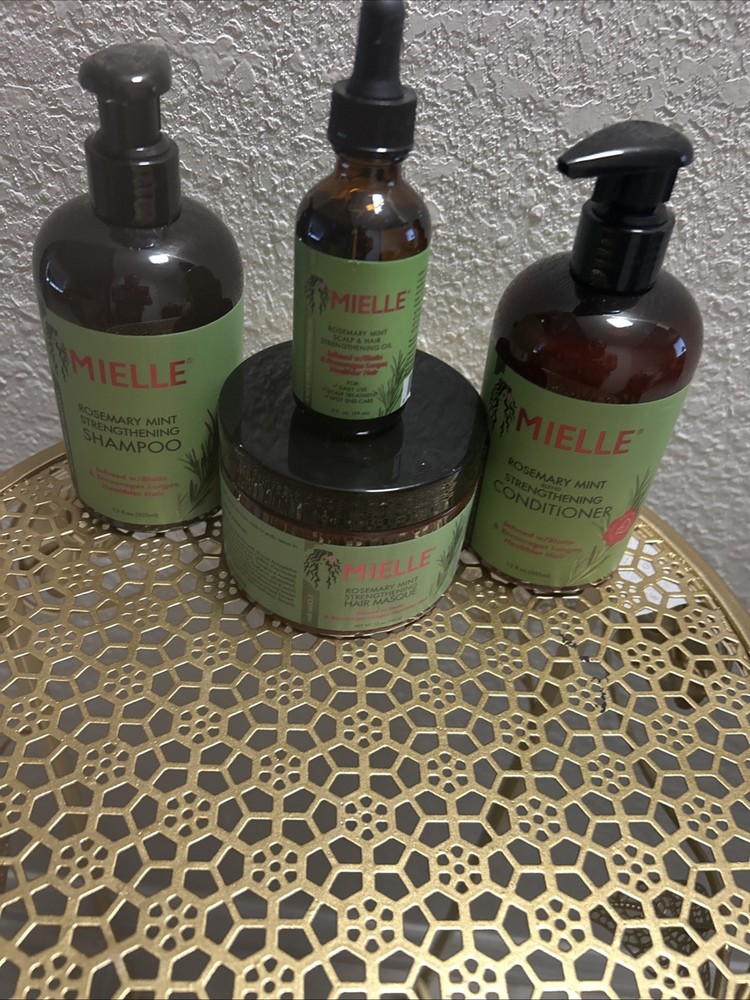 MIELLE Rosemary Mint Strengthening Hair Care Products 4Pc Bundle Set