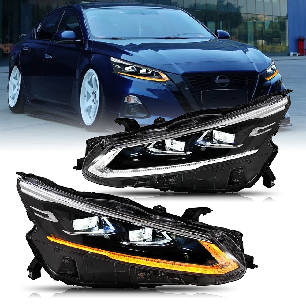 Pair LED Projector Headlights For 2019-2024 Nissan Altima Front Lamps Assembly