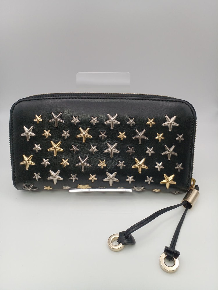 Jimmy Choo Multi Metal Stars Studded Leather Wallet