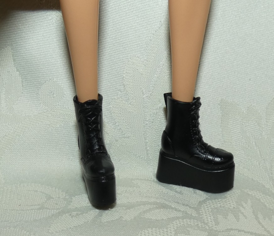 Barbie Shoes Designed Patti Wilson 2025 Black Platform High Heel Boots For Doll