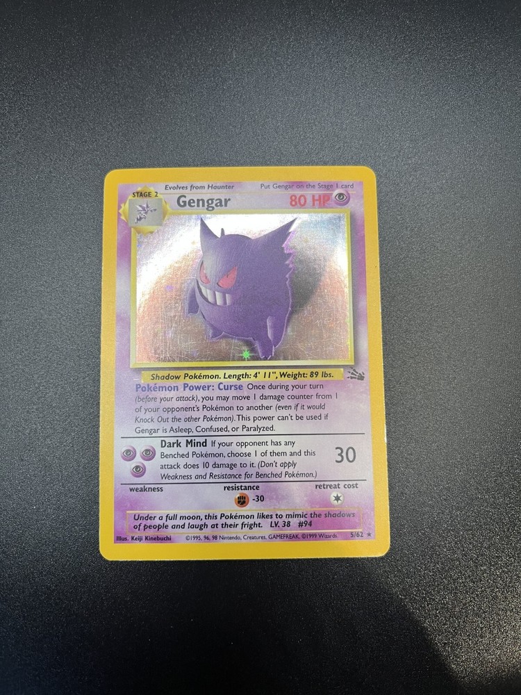 Pokemon Gengar Holo Rare 5/62 Fossil Unlimited LP #1