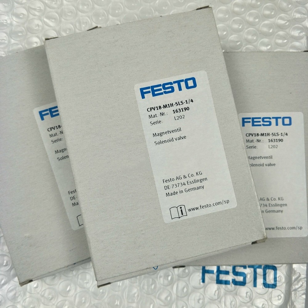 one new FESTO CPV18-M1H-5LS-1/4 163190 Solenoid Valve spot stock