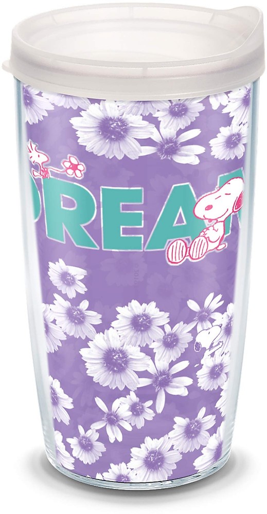 Peanuts Dream Floral Insulated Tumbler with Wrap and Frosted Lid 20oz