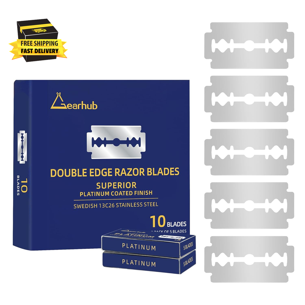 Premium 10-Pack Swedish Stainless Steel Double Edge Razor Blades
