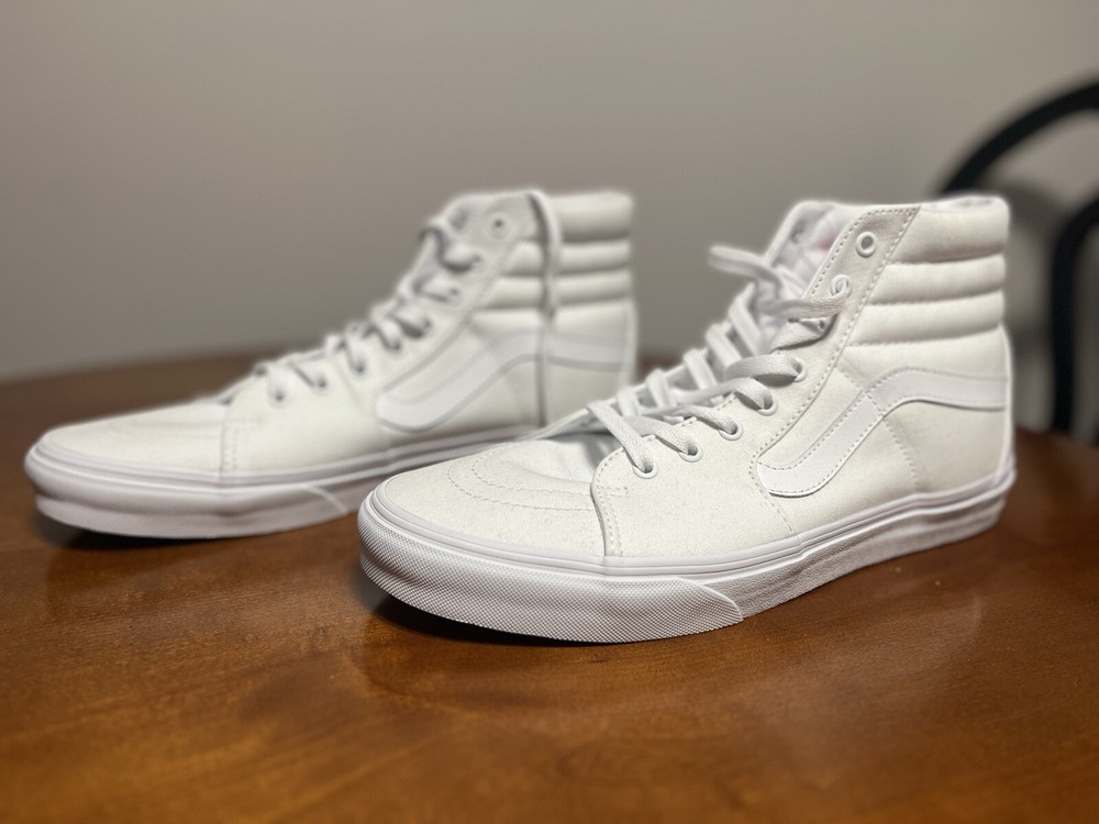 VANS Sk8-High True White Sneakers in Size 13