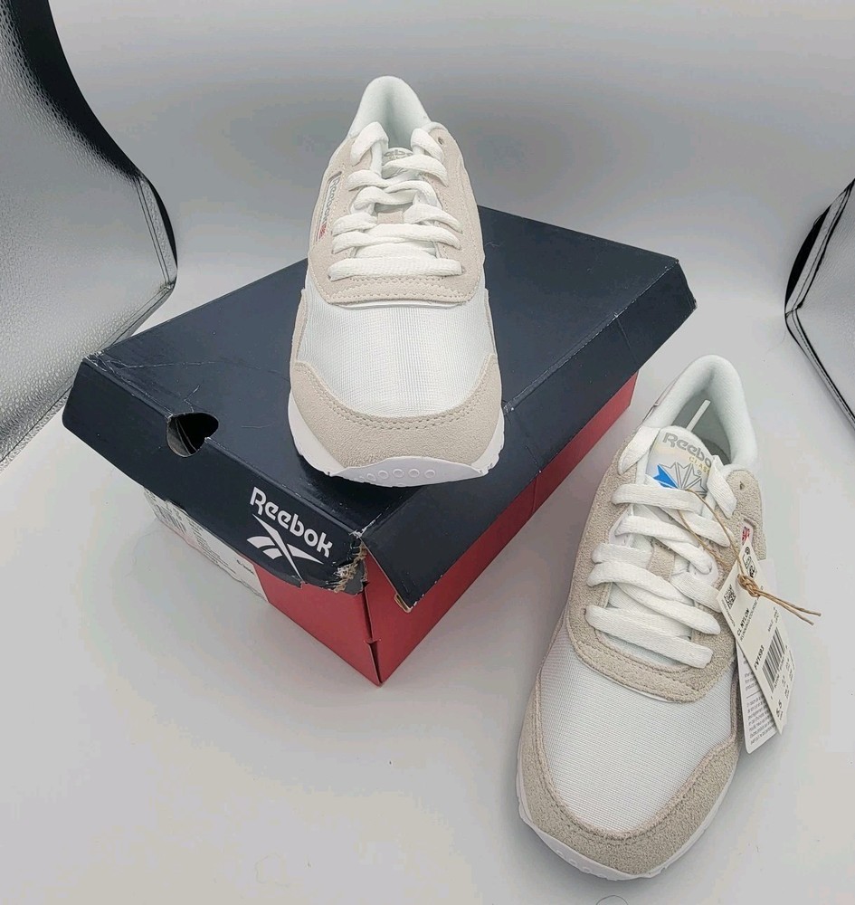 Reebok Club C Nylon Men's 5.5 Women's 7 White Light Grey Sneakers