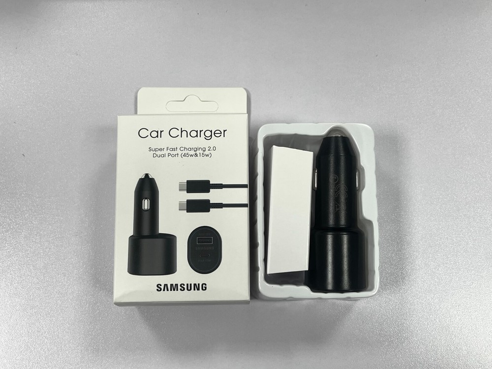 45W Samsung Adaptive Fast Car Charger Dual-Port with Type-C Cable