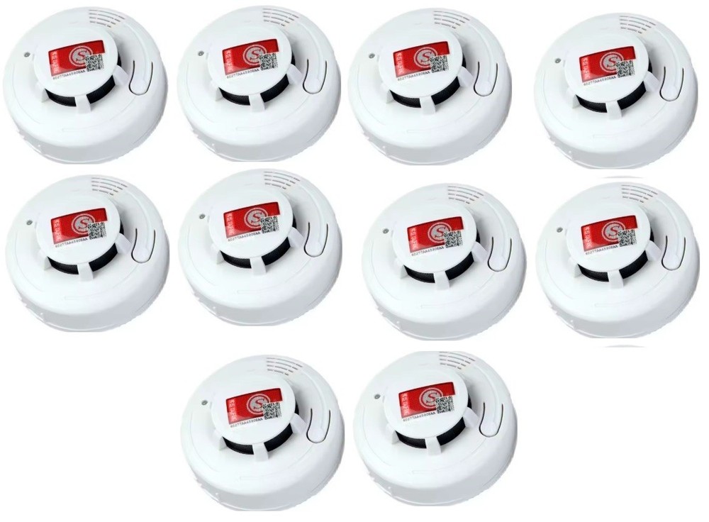 10 SMOKE DETECTORS Battery Power, Units Home Fire Alarm Safety Sensor w/ battery