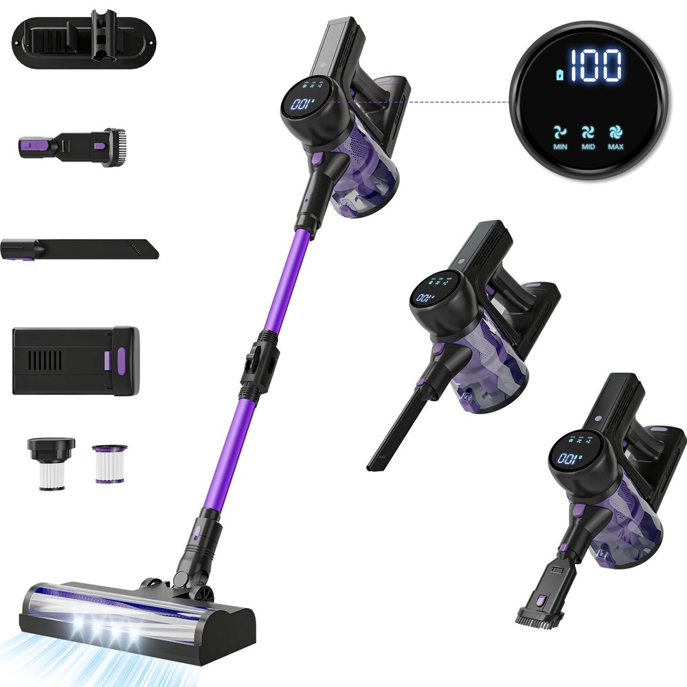 Lightweight Cordless Stick Vacuum Cleaner with Rechargeable Battery for Portability