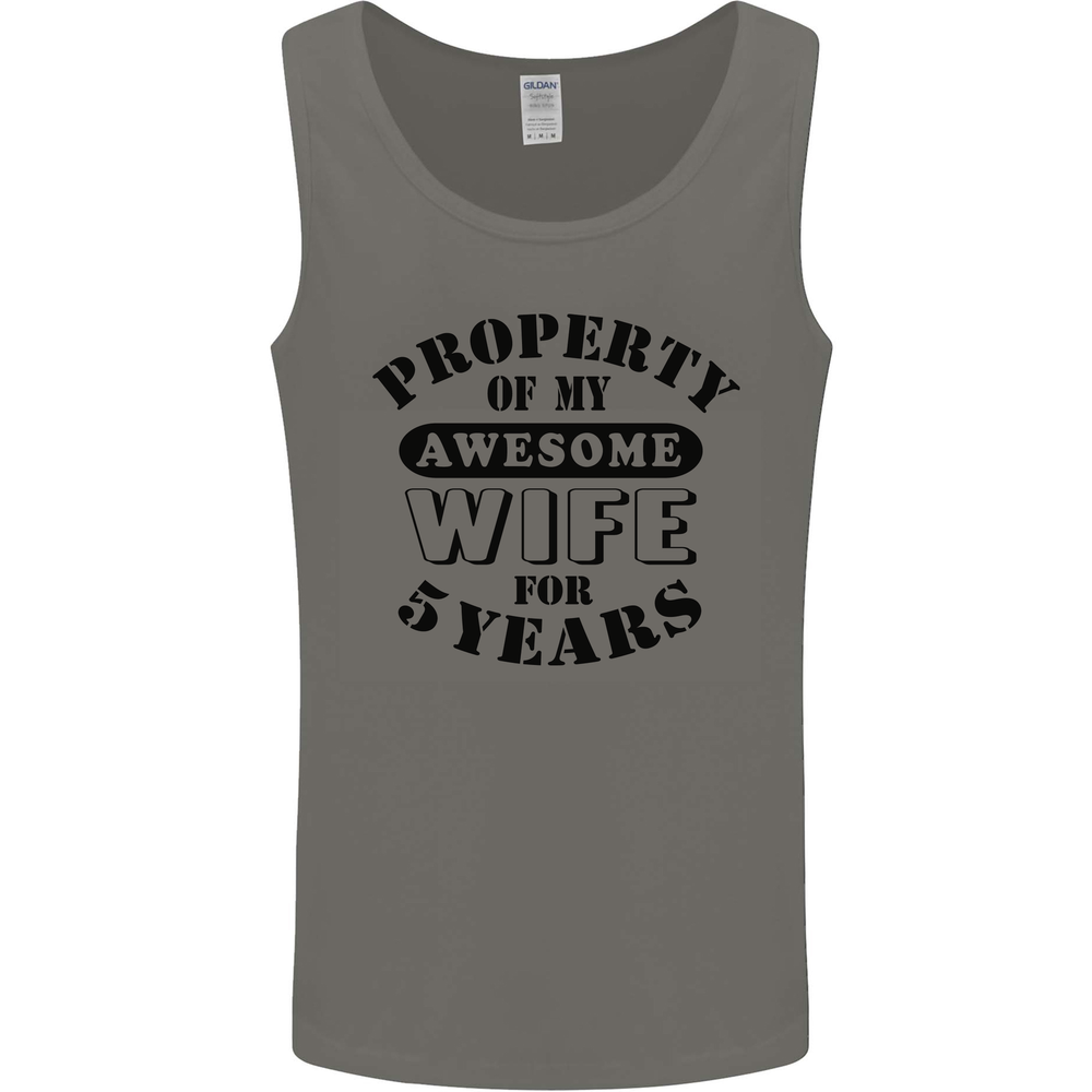 5th Wedding Anniversary 5 Year Funny Wife Mens Vest Tank Top