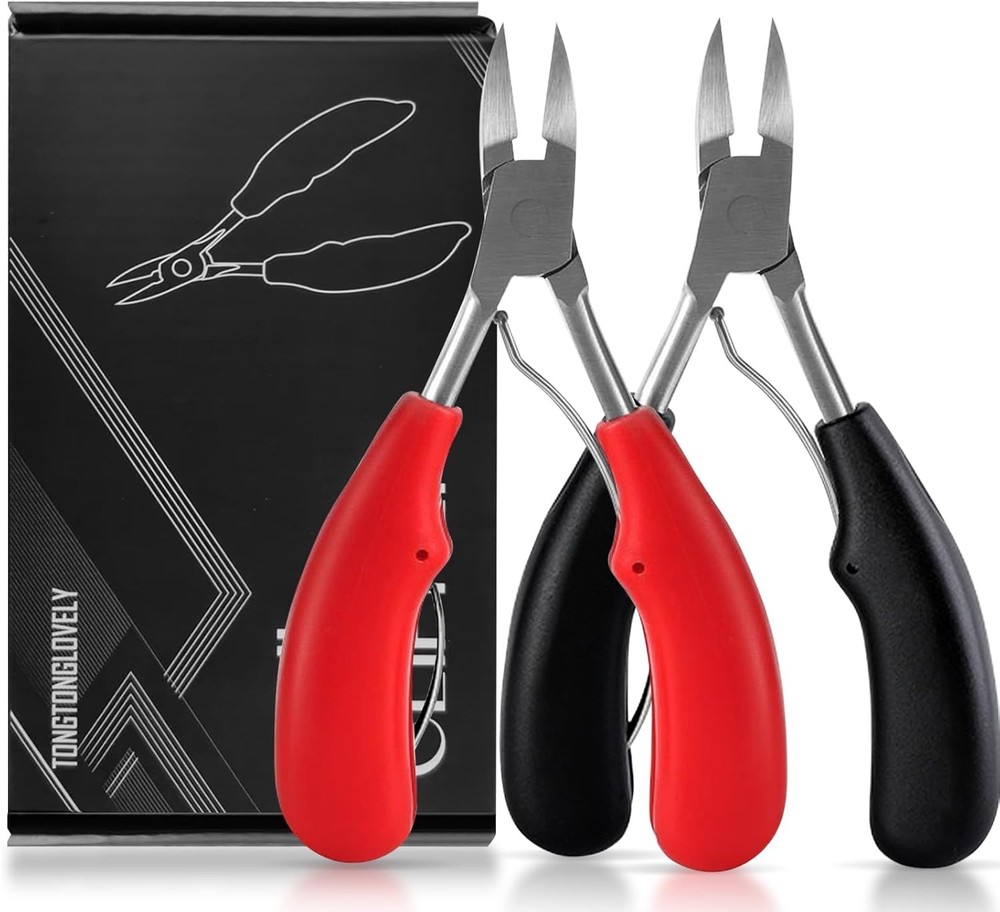 2PCS Professional Heavy-Duty Toenail Clippers Thick and Ingrown Nail Trimmer