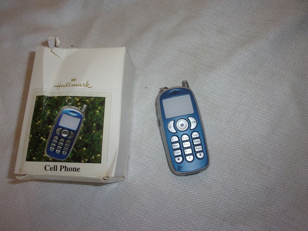 Hallmark Tributes TEST Ornament 2008 Rare Cell Phone  blue cute