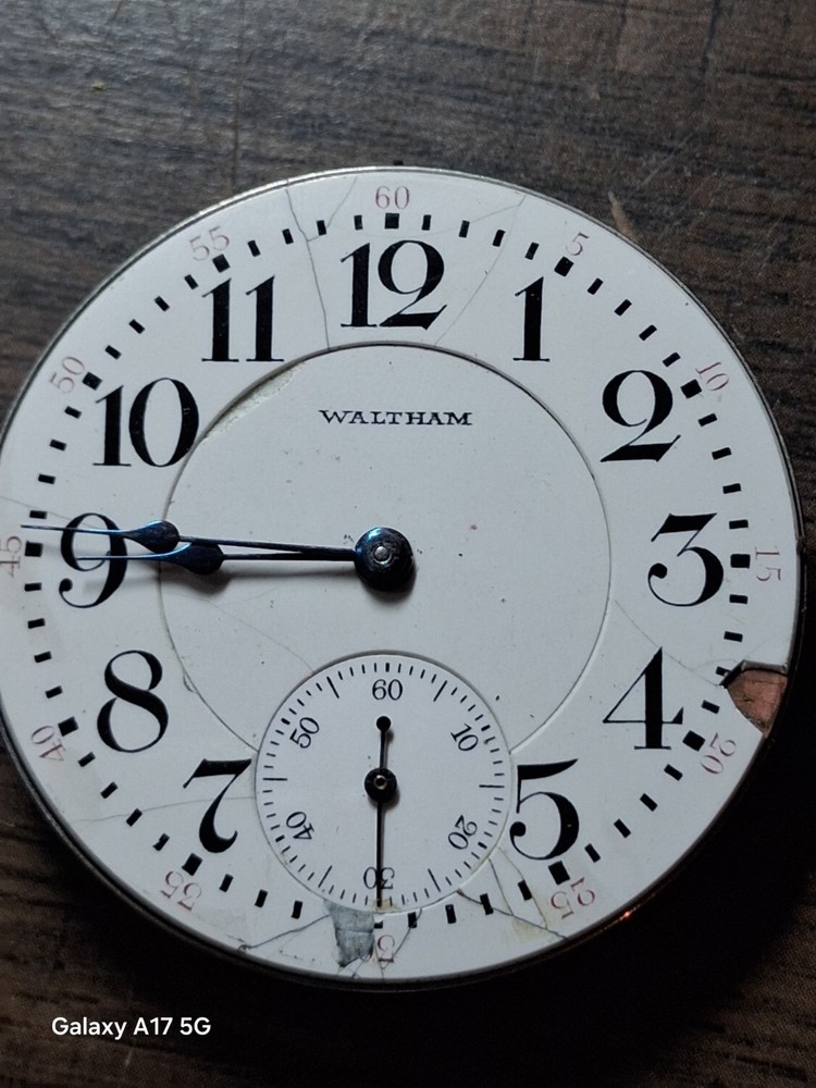Vintage 16s Waltham Watch Movement Grade Crescent St.21 Jewels, Adj 5 Pos🔥