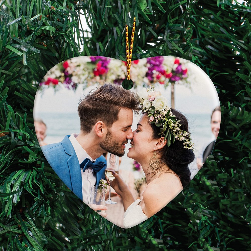 Custom Heart Photo Christmas Ornament 2023 - Upload Your Picture