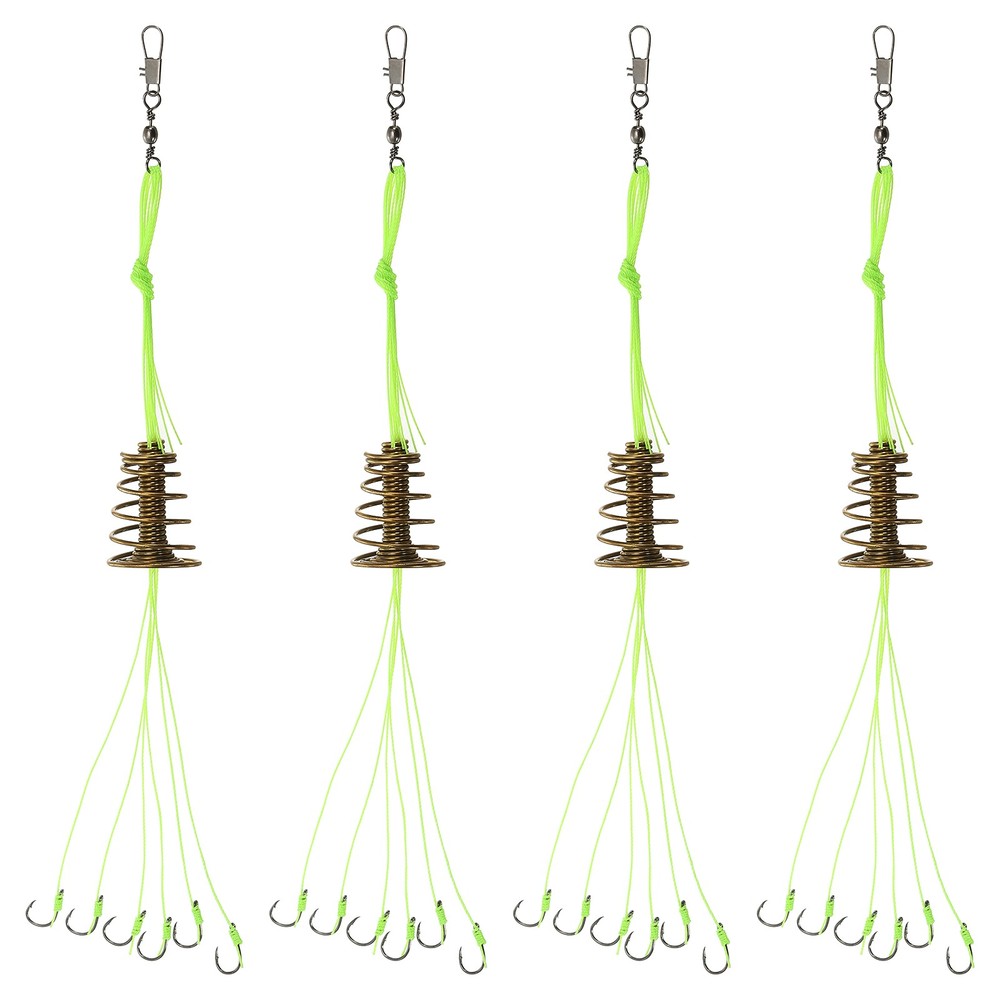 4Pcs 10# Carp Fishing Baits Hook Fishing Lure Hooks Jig Hooks Fluorescent Green