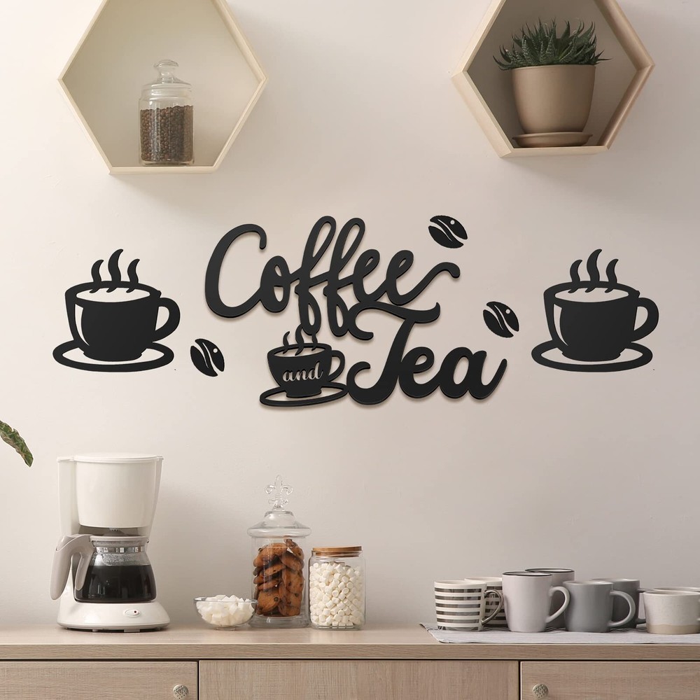 Ferraycle Coffee Bar Rustic Metal Sign Rustic Coffee Bar Hanging Wall Decor C...
