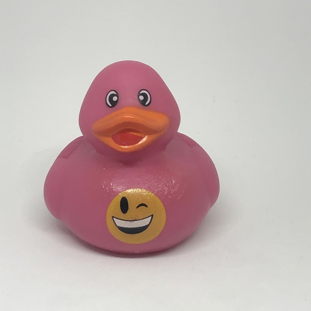 Winking Smiling Face Rubber Duck 2” Ducky Bath Pool Jeep Toy