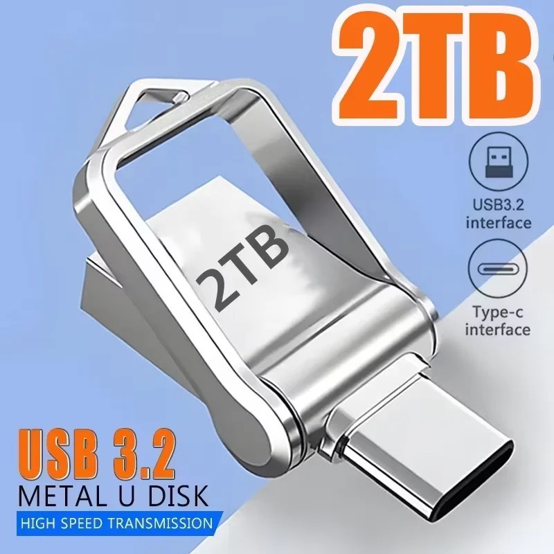 2TB USB 3.2 Flash Drive Type C Dual Use High Speed For Phone PC Storage BackupHD