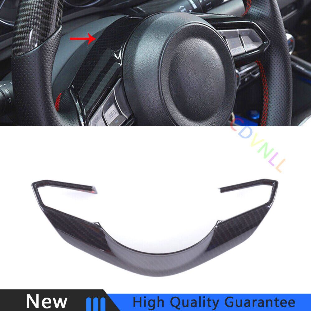 Fit For Mazda CX-5 2017-2021 Carbon Fiber Car Steering Wheel Decor Cover Trim 1X
