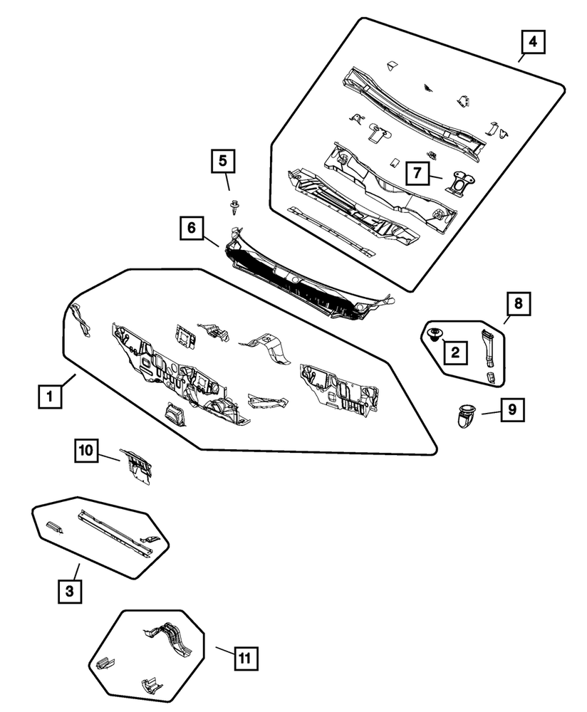 Genuine Mopar Cowl Plenum Drain Tube Assembly 5155706AB