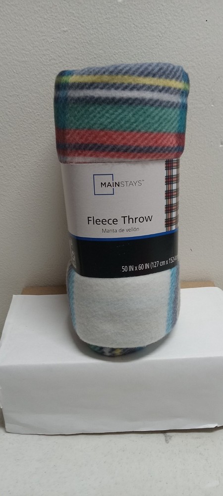 MAINSTAYS Red Plaid Fleece Throw Blanket 50x60 Factory Sealed