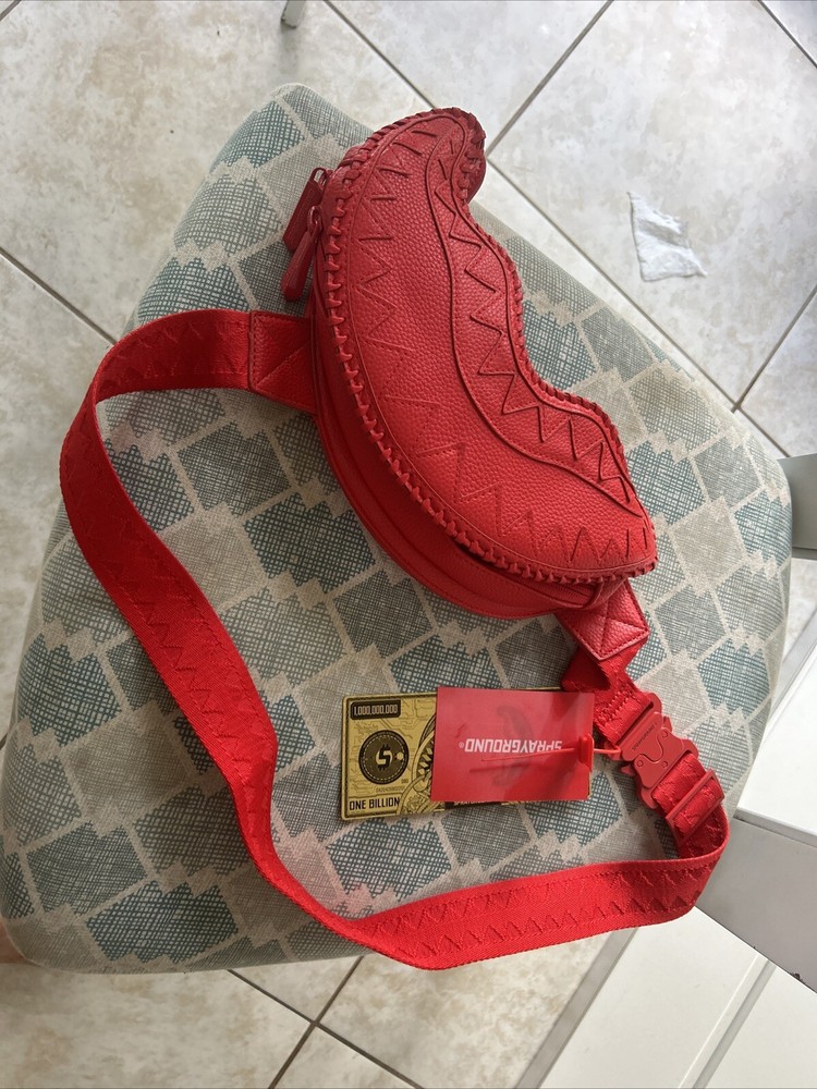 NWT Sprayground Red Riviera Sharkmouth Crossbody Waist Bag Limited Edition