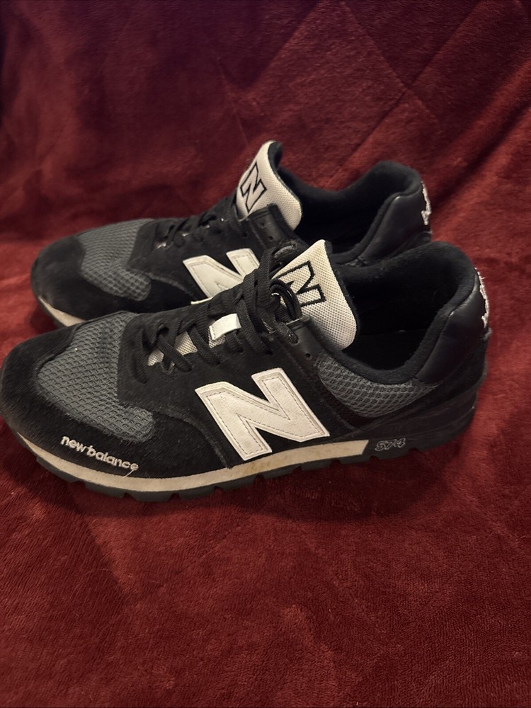 Mens New Balance 574 Rugged ML574DBH Size 12 Black/White