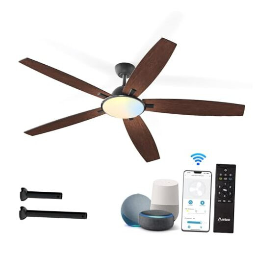 52 Inch Smart Ceiling Fan with Lights, Remote, APP & Alexa Control