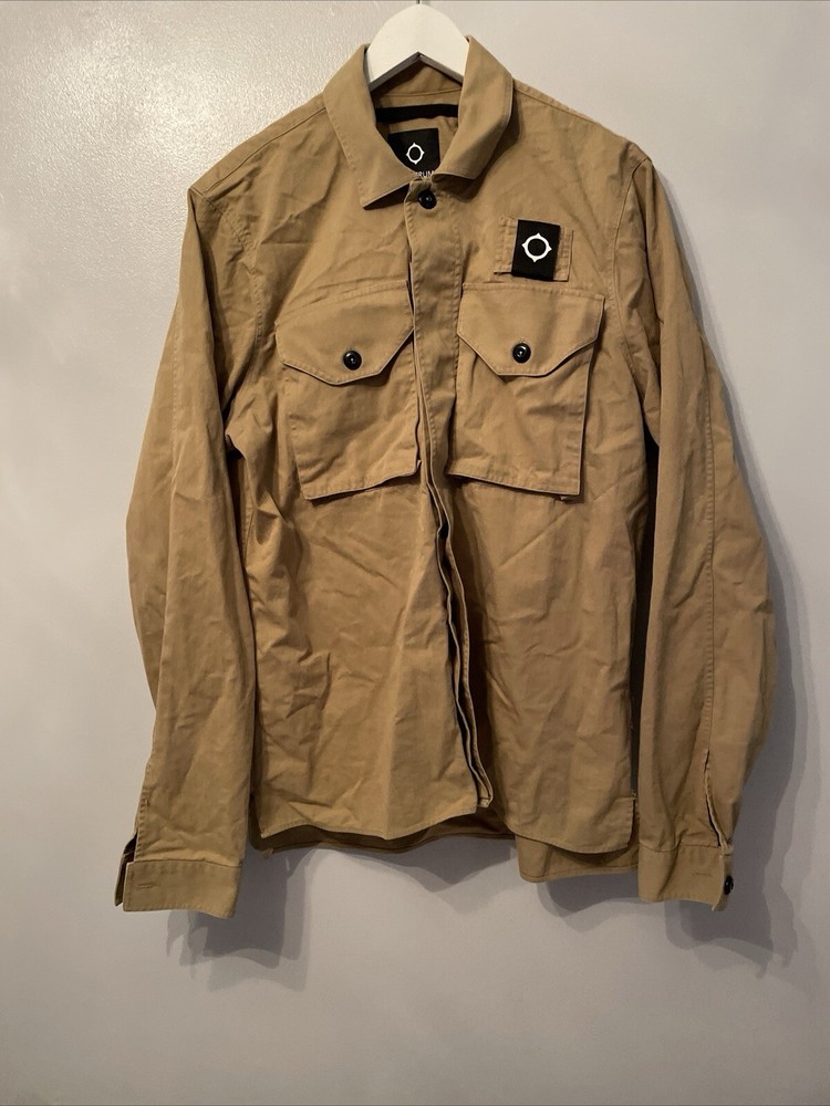 Ma Strum Overshirt Size Medium Khaki Brown