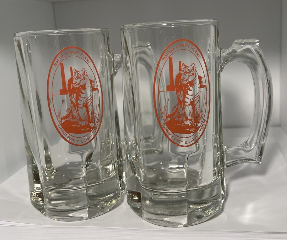 Vintage Florida Power & Light Martin Plant Mugs Set of Two 1990s