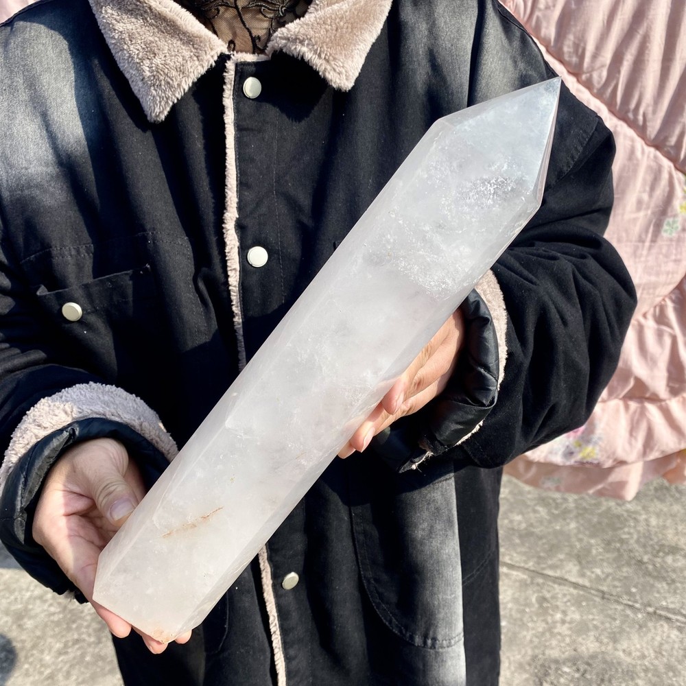 5.46LB Natural clear quartz obelisk Crystal Energy Tower Point Energy -