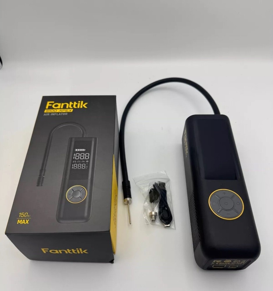 Fanttik S100 APEX Tire Inflator Portable Air Compressor 150 PSI Max For Car,Bike