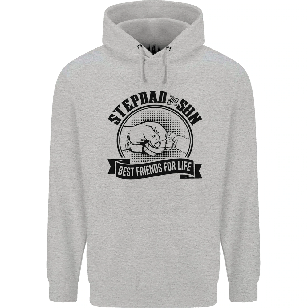 Stepdad & Son Best Friends Fathers Day Mens 80% Cotton Hoodie