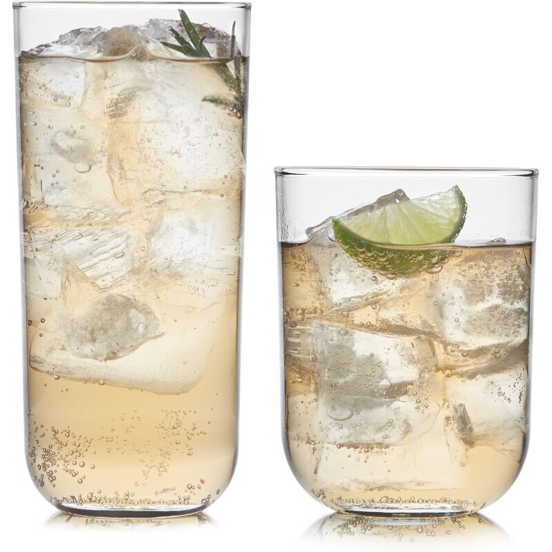 Drinkware Glasses Set Dishwasher Safe Drinking Glasses Tumbler and Rocks Glass