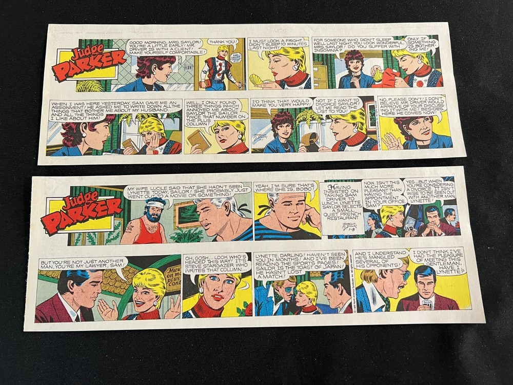 #Q09 JUDGE PARKER by Harold LeDoux Lot of 18 Sunday Quarter Page Strips 1989