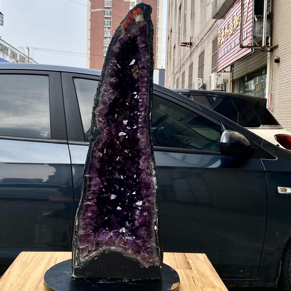 89LB Large natural amethyst crystal cave cathedral crystal cluster specimen-