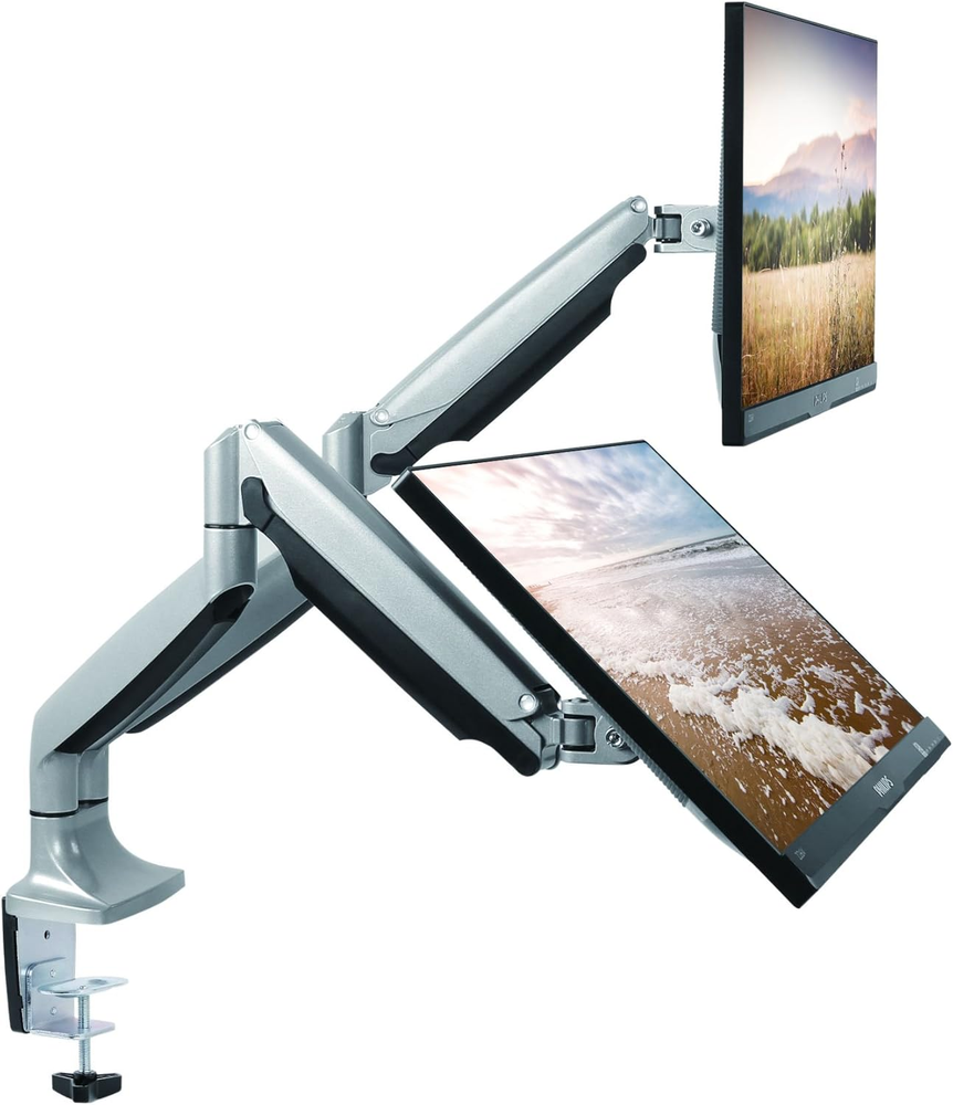 Universal Desk Mount for Dual Monitor - Fits Two 13-30
