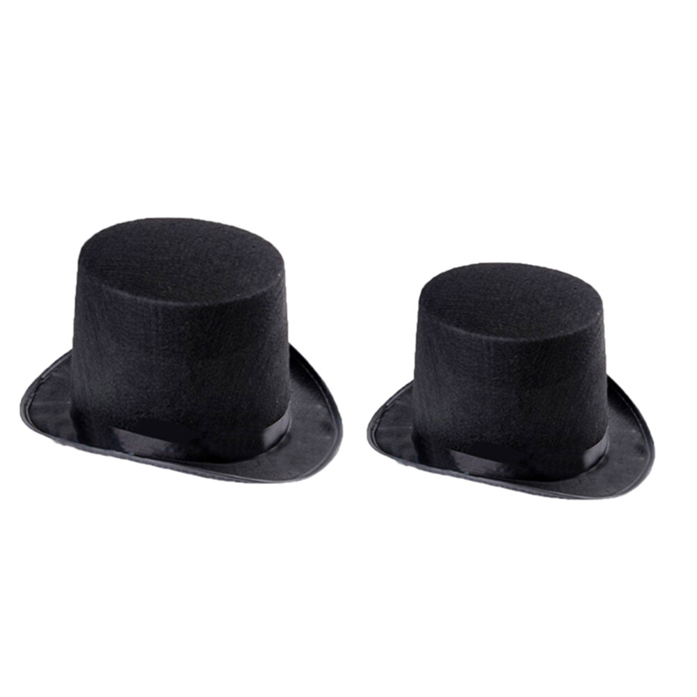 2Pcs Black Tophat Jazz Hat for NYE Birthday Party 2020-image