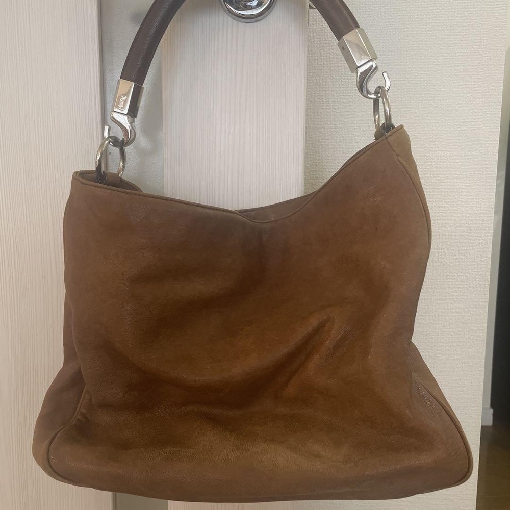 Yves Saint Laurent YSL Brown Leather Roadie Shoulder Bag Authentic F0606510