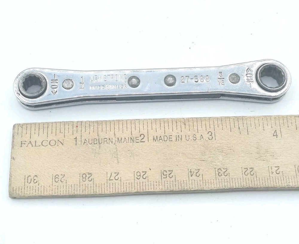 Armstrong 27-588 - 1/4 X 5/16 12 Pt.  Ratcheting Box End Wrench - USA +
