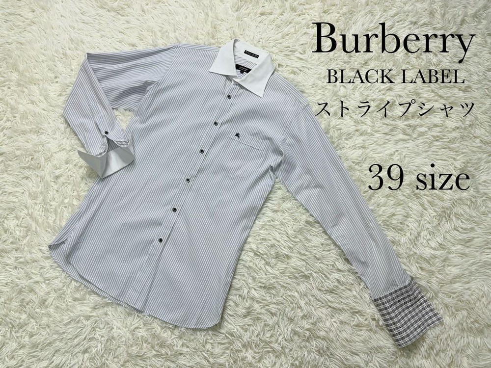 Burberry Black Label Striped Design Shirt Size 39 F/S from Japan