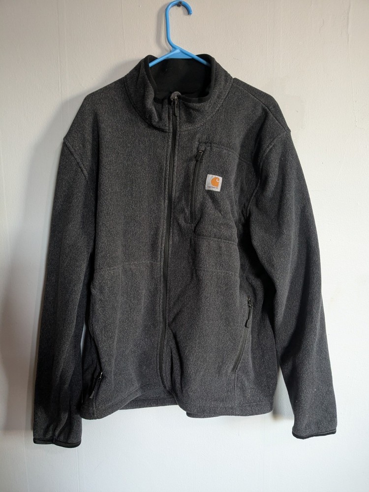 Carhartt Mens XL Gray Fleece Jacket Heavyweight Warm Workwear