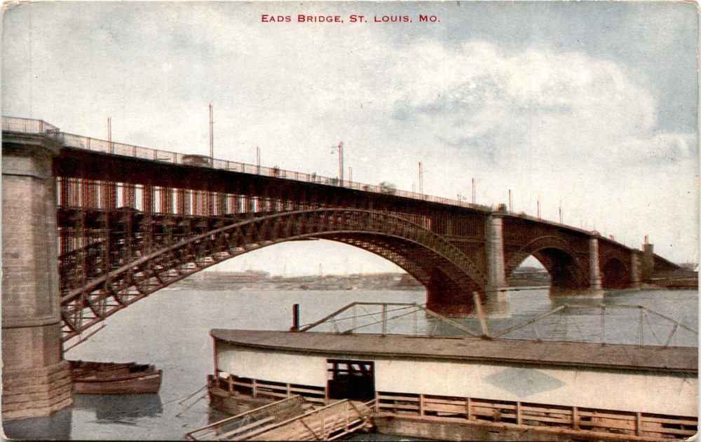 EADS BRIDGE, ST. LOUIS, MO, V. O. Hammon Pub. Postcard