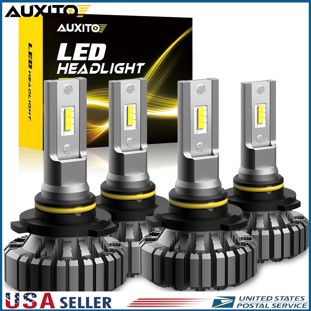 AUXITO LED Headlight High Low Beam Bulbs 9005 9006 Combo 6000K Clear Cool White