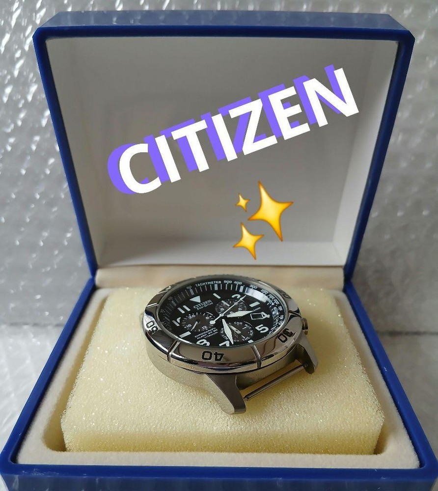Citizen Eco-Drive Chronograph Black Dial WR200 Titanium Watch