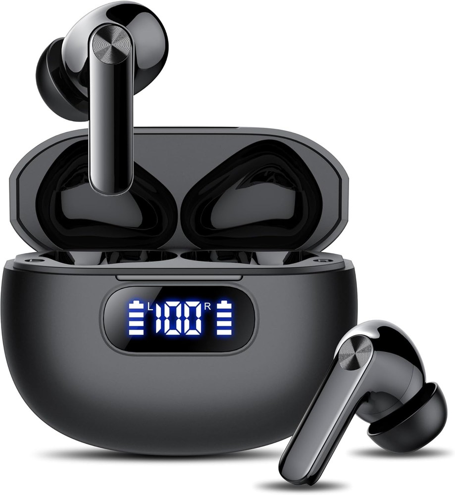 Bluetooth 5.3 Wireless Earbuds with 48H Playtime ENC Mic LED Display IP7 Waterproof for Sports