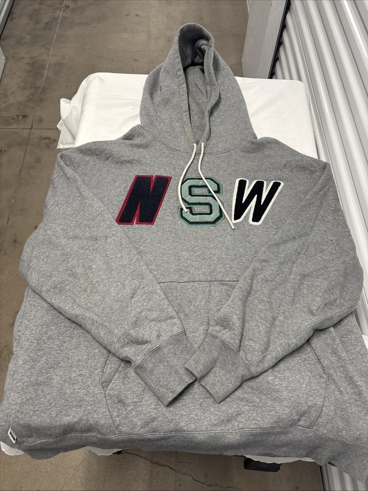 Nike Sportswear NSW Men's Fleece Pullover Hoodie Gray 943573-091 Sz XL