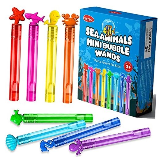 32Pcs Sea Mini Bubble Wands Assortment 8 Styles 8 Colors Bubble Party Favors
